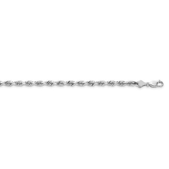 5mm, 14k White Gold D/C Quadruple Rope Chain Necklace, 24 Inch - Picture 2 of 5